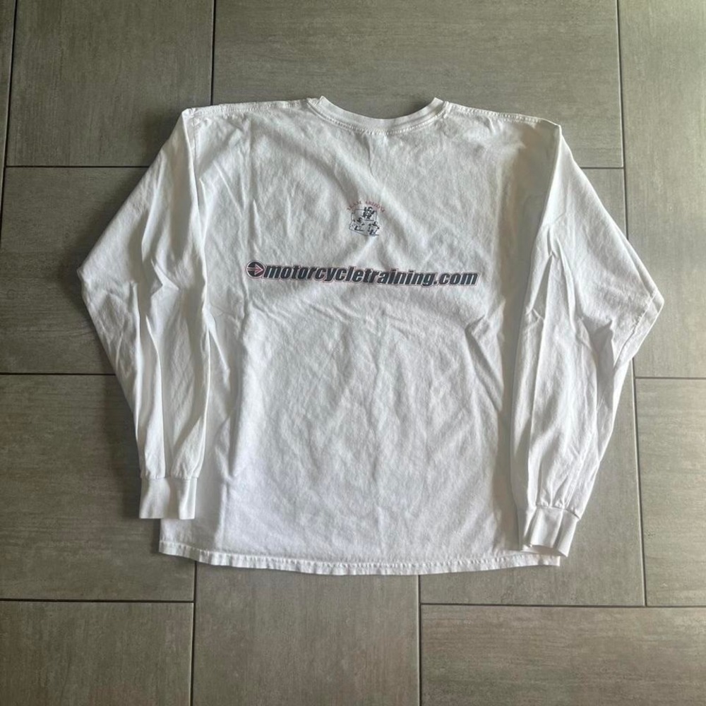 Gildan Team Arizona Motorcycle Training White Long Sleeve Graphic Tee L 22x25 - Picture 4 of 5